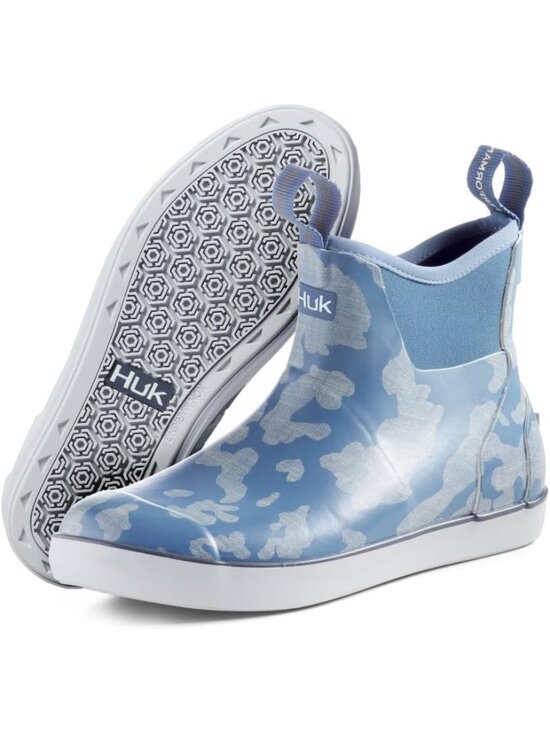 ?Men\'s Titanium Blue High Top Comfortable Wide Toe Fishing Deck Boots
